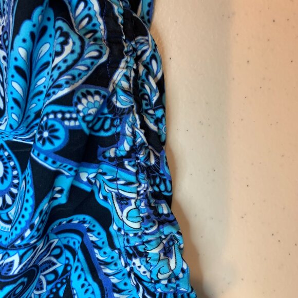 Assets Spanx Push Up Tankini Top Womens Sz S NEW Paisley Blue Slimming Vacation - Picture 5 of 12